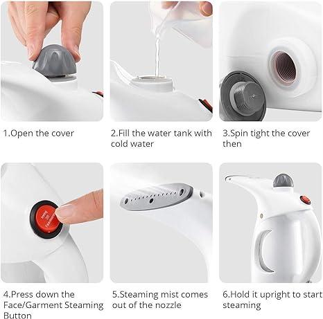 Portable Handheld Garment/Facial Vapor Steamer Iron Brush